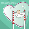 Baby in cradle Congratulations Poolbeg Baby Cards