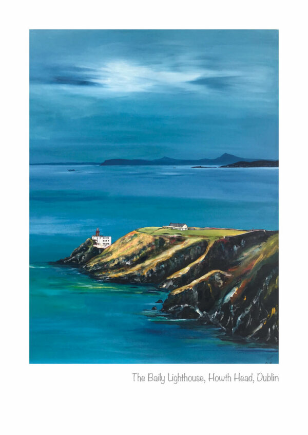 Greeting card notelets art cards Howth Head Baily Lighthouse