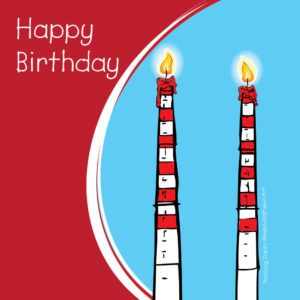 Happy Birthday Poolbeg Chimney candles cards