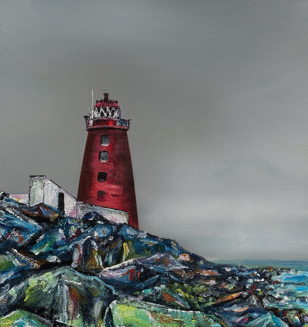 Poolbeg Lighthouse from Rocks Dublin Bay Framed Print