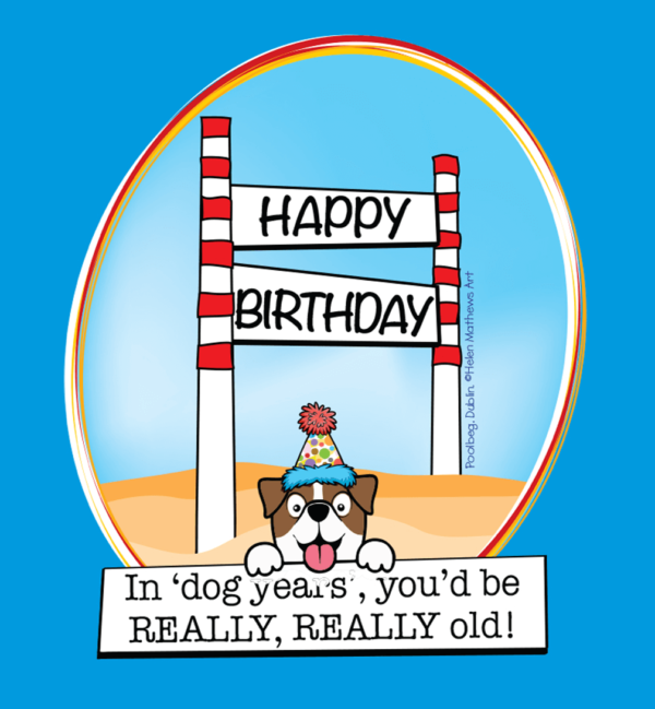 Happy Birthday dog Poolbeg greeting cards