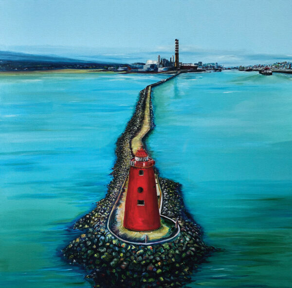 Drone View, Poolbeg Lighthouse and Chimneys