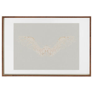 Angel Wings wood effect frame XXL Extra Large framed print