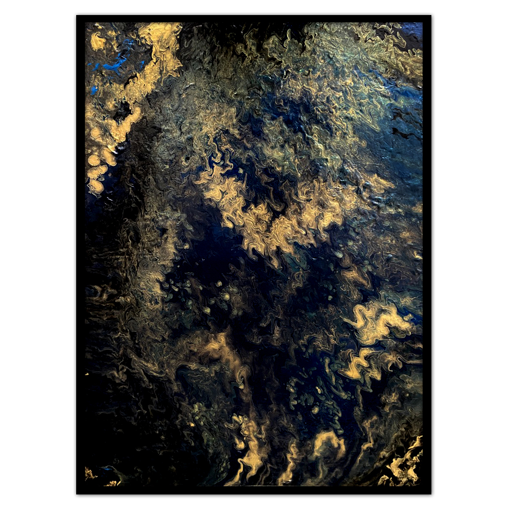 Title: 'Depths', Dutch Pour style art